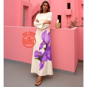 LAST ONE! MANGO Floral Print Maxi Dress NWT | White & Purple Long Dress